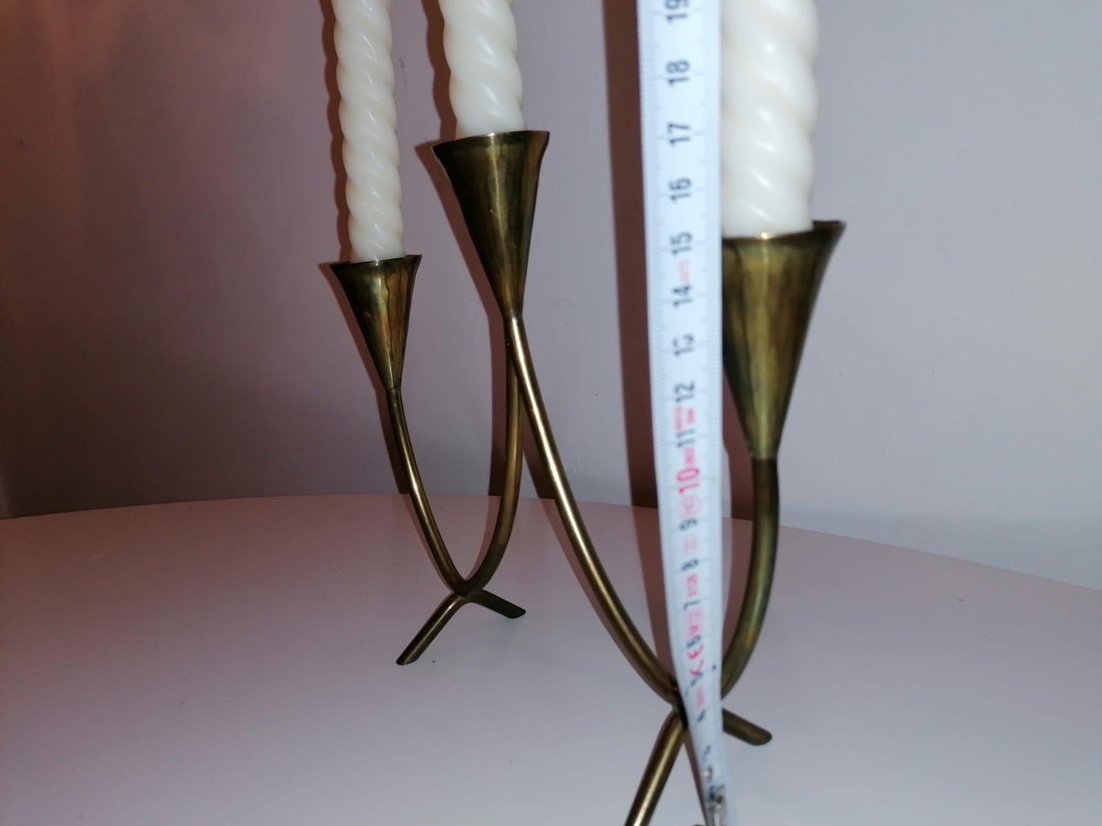 Brass Candlestick Attributed to Hagenauer Wien For Sale 1