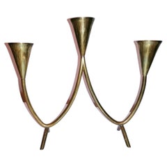 Retro Brass Candlestick Attributed to Hagenauer Wien