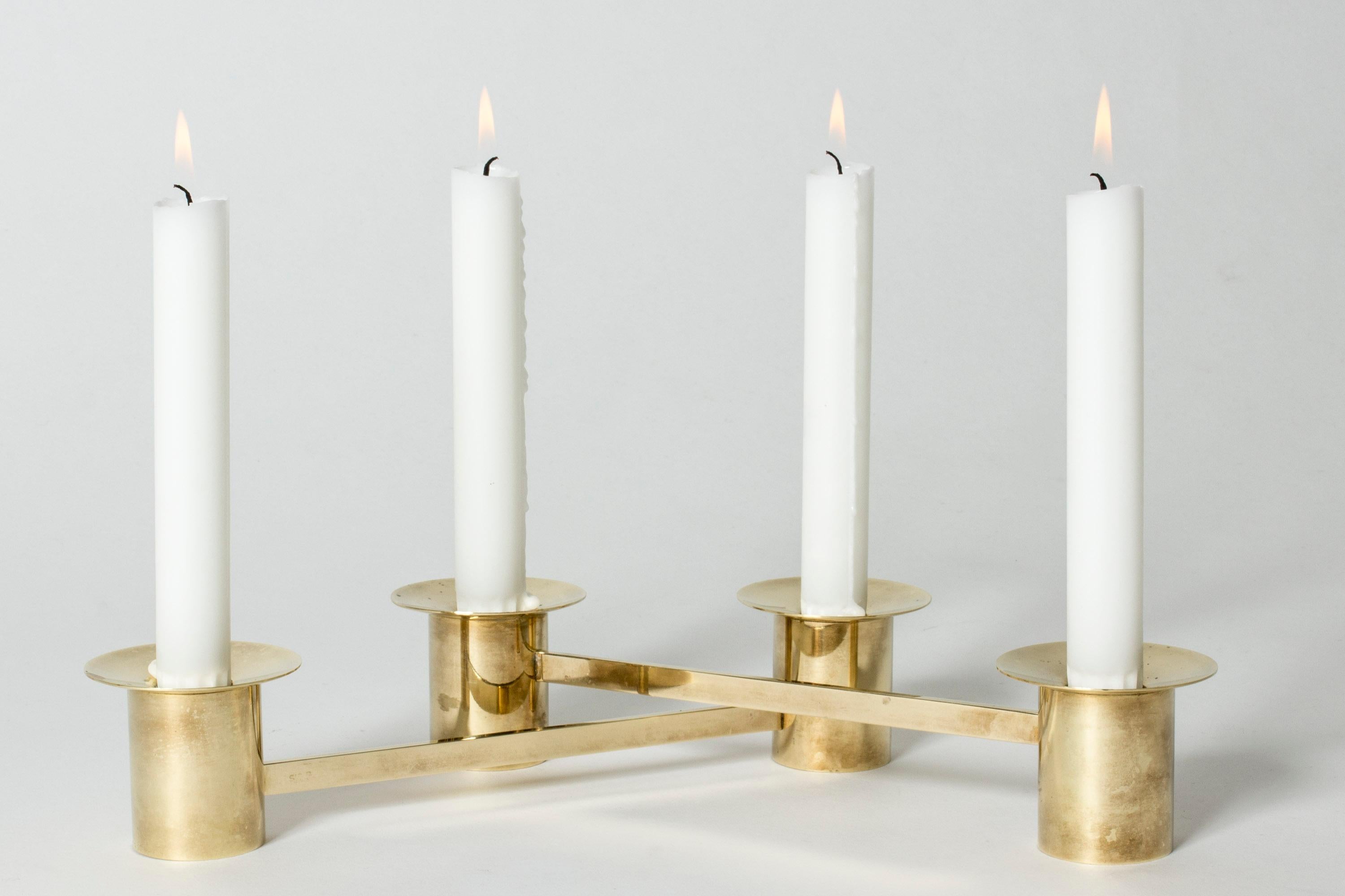 Scandinavian Modern Brass Candlestick by Sigurd Persson, Sweden, 1960s