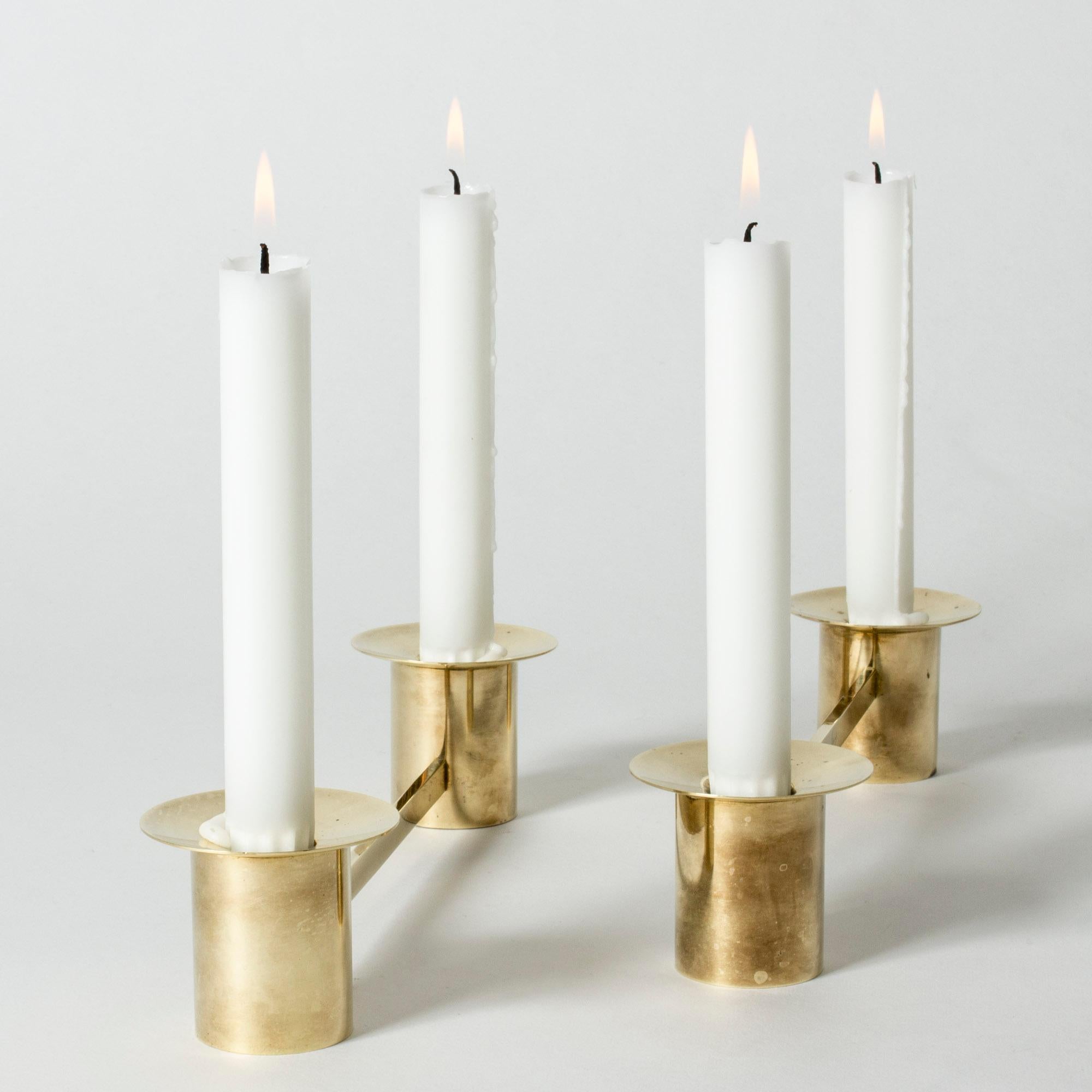 Brass Candlestick by Sigurd Persson, Sweden, 1960s In Good Condition In Stockholm, SE