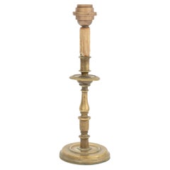 Brass Candlestick Mounted as a Table Lamp