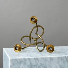 Brass Candlestick 'Vanskapsknuten' by Josef Frank for Svenskt Tenn, Sweden, 1938
