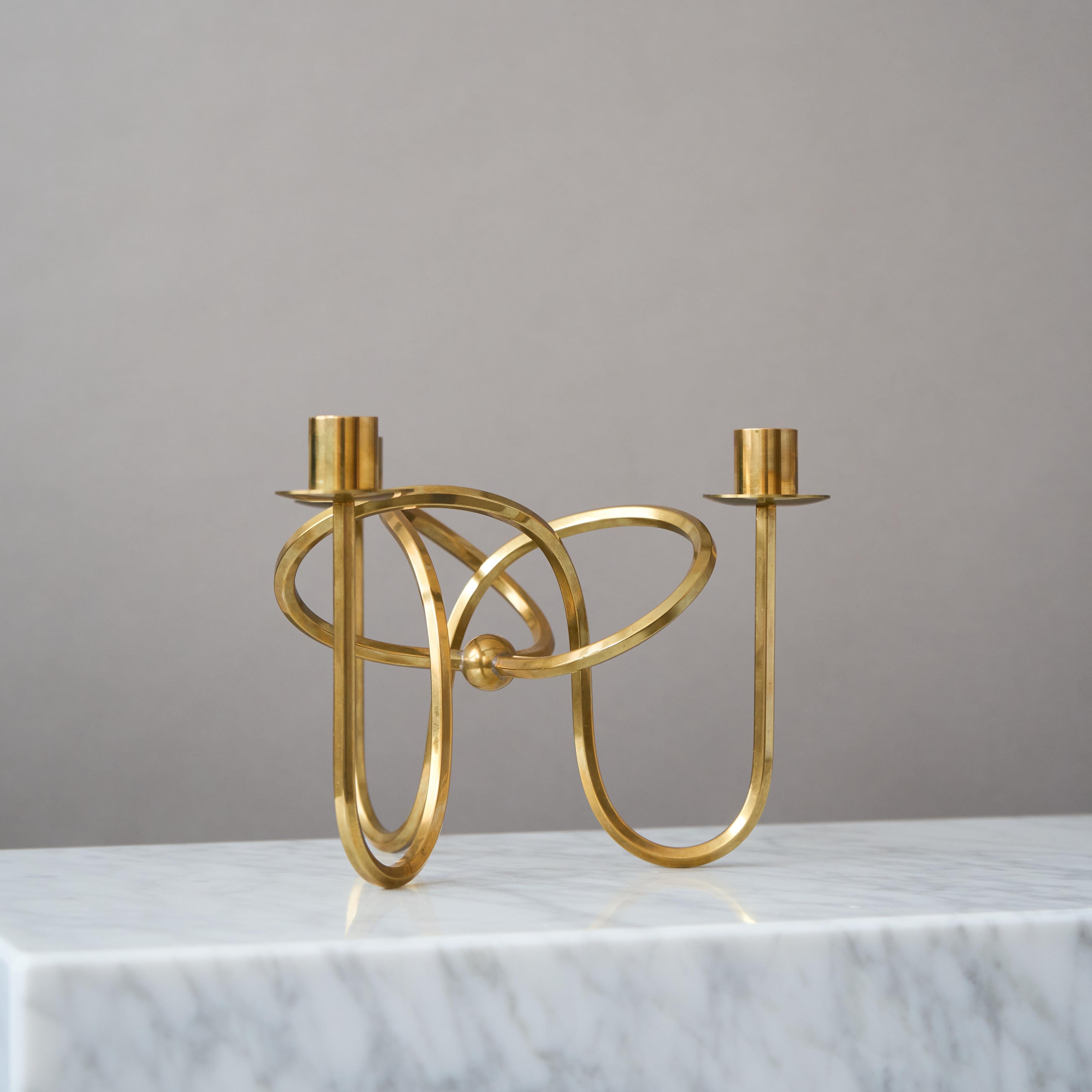 Poli Brass Candlestick 'Vanskapsknuten' by Josef Frank for Svenskt Tenn, Sweden, 1938 en vente