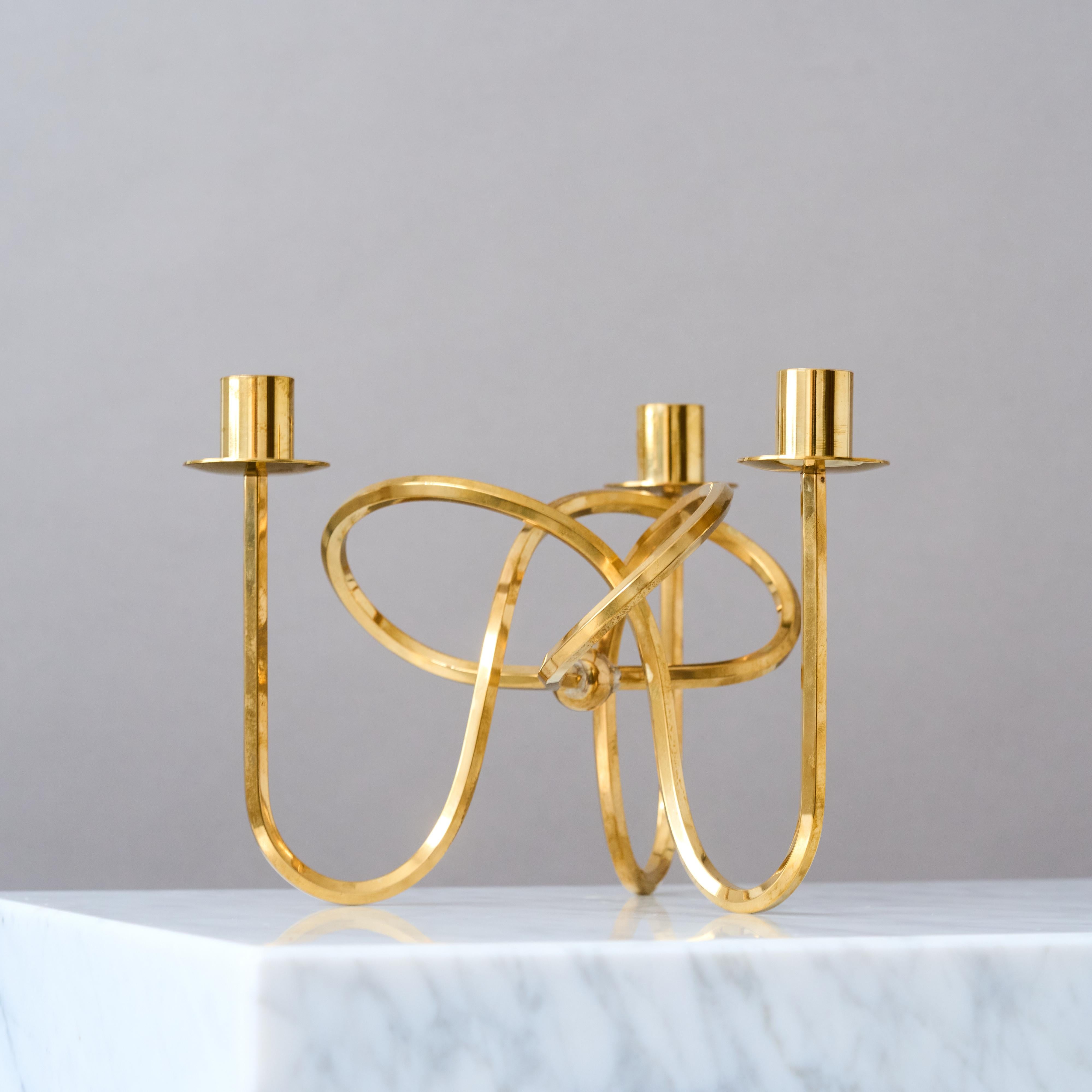 Kerzenständer aus Messing „Vanskapsknuten“ von Josef Frank für Svenskt Tenn, Schweden, 1938 im Zustand „Gut“ im Angebot in Malmö, SE