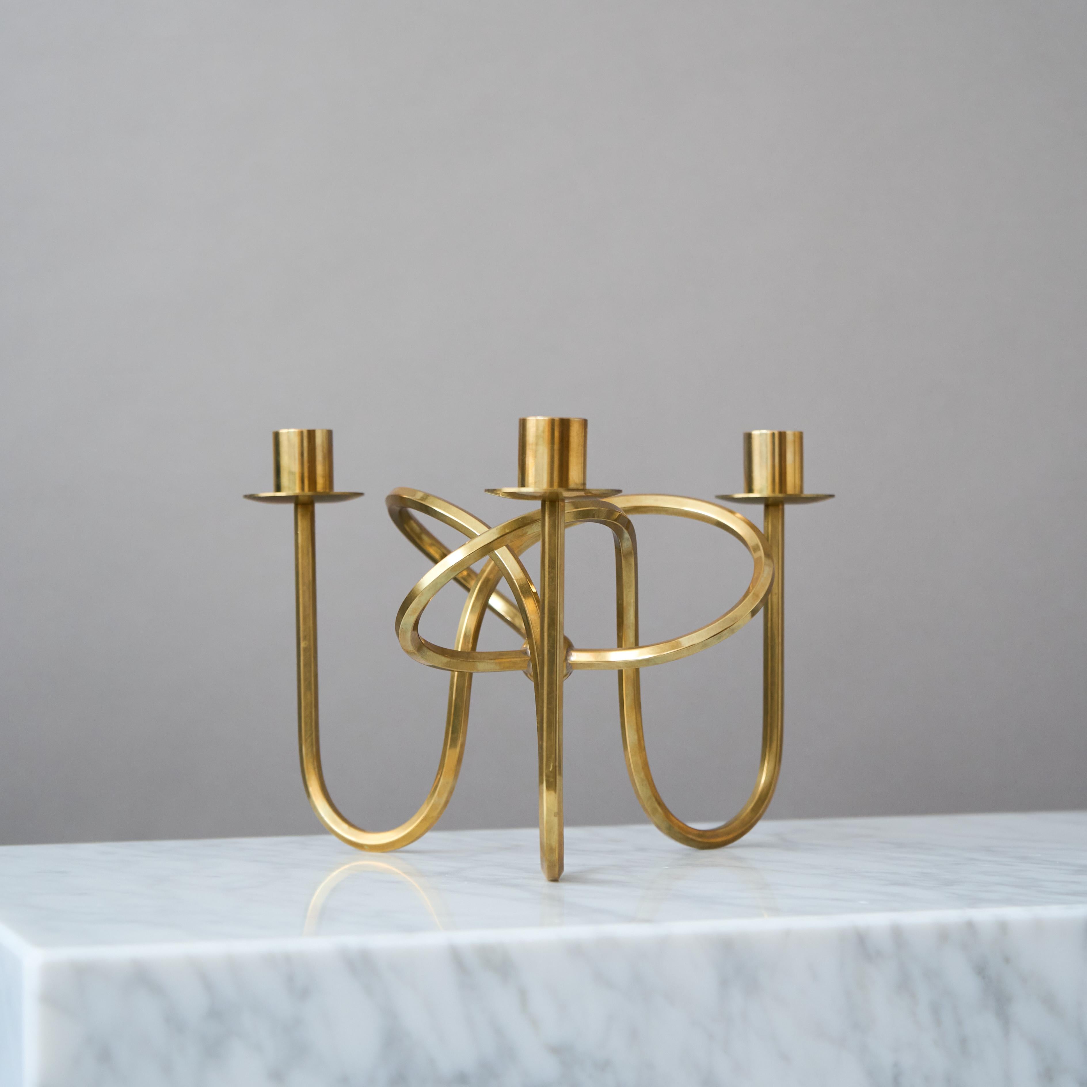 20ième siècle Brass Candlestick 'Vanskapsknuten' by Josef Frank for Svenskt Tenn, Sweden, 1938 en vente