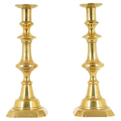 Brass Candlesticks, Brass Candle Holders, Victorian, Scotland 1880, B1652