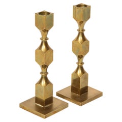 Vintage Brass Candlesticks by Gusum