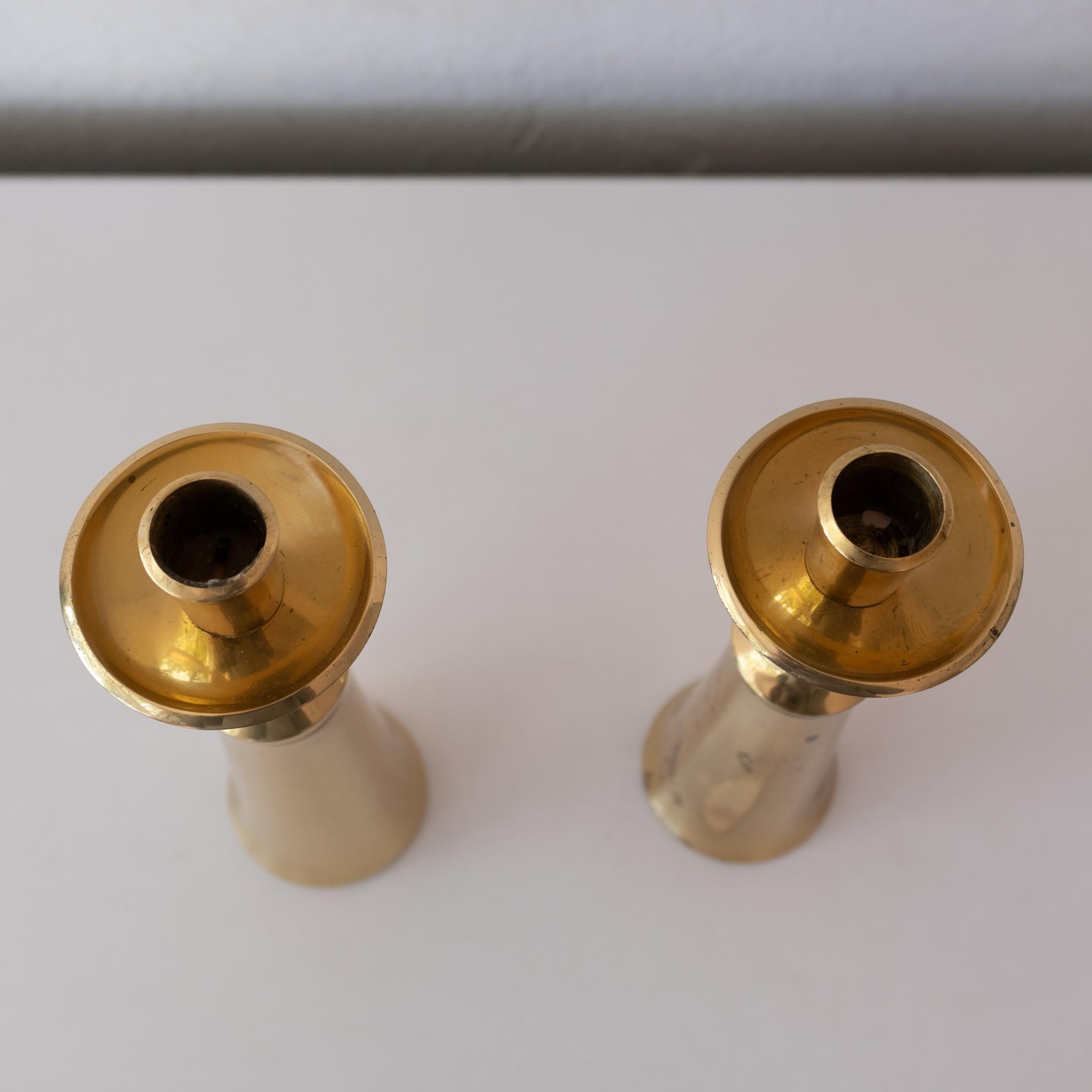 Mid-Century Modern Brass Candlesticks by Jens Quistgaard for Dansk For Sale