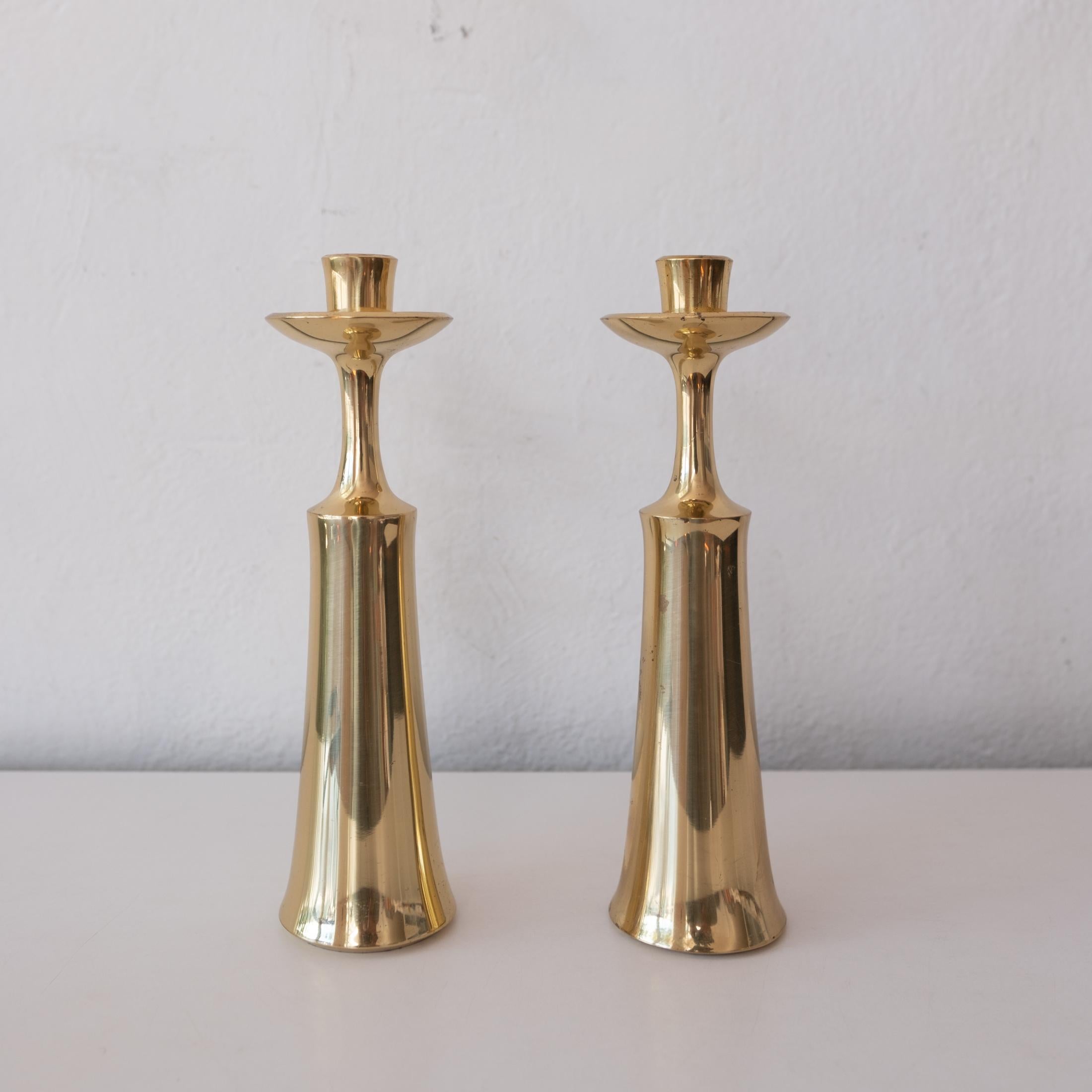 Brass Candlesticks by Jens Quistgaard for Dansk For Sale 2