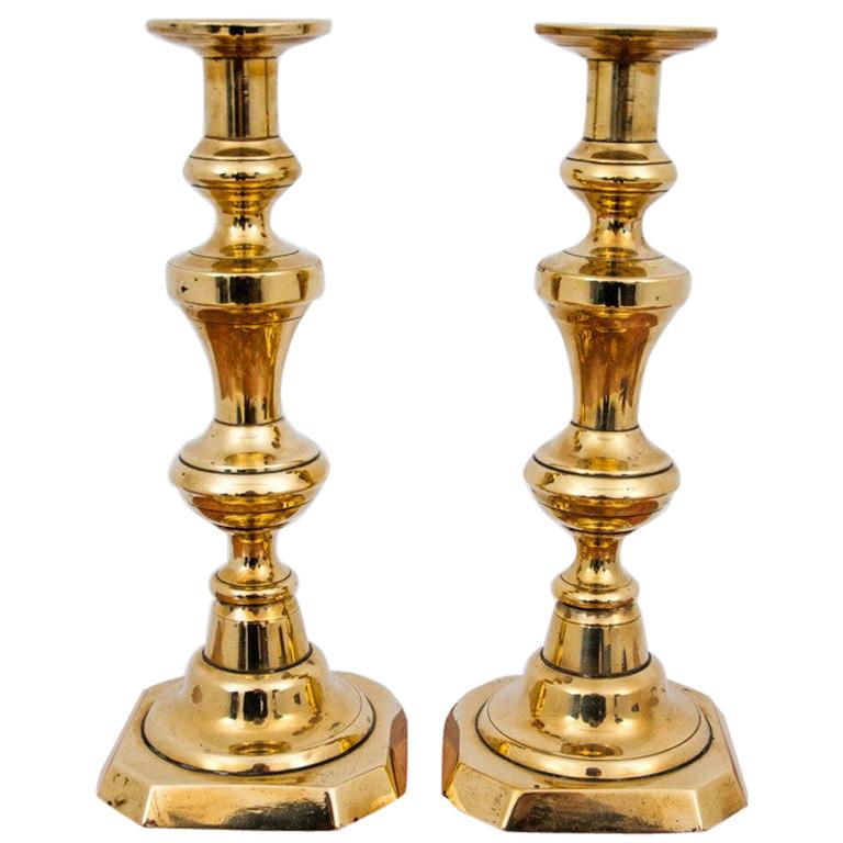 Brass Candlesticks, Northern Europe, Early XX Century For Sale