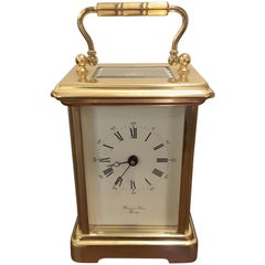 Vintage Brass Carriage Clock by Bornand Freres, England