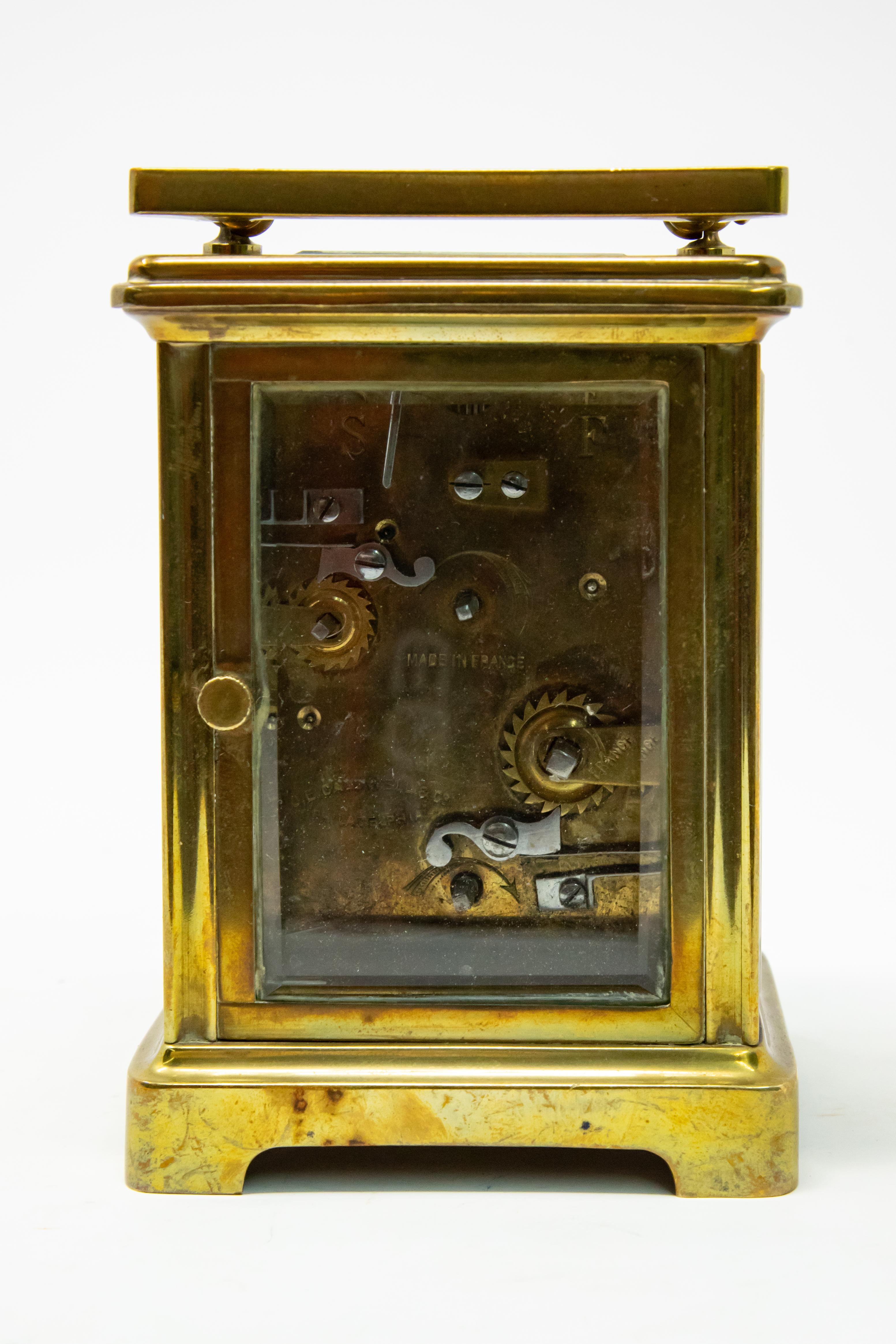 Brass Carriage Clock by J. E.Caldwell & Co. In Fair Condition For Sale In Cookeville, TN