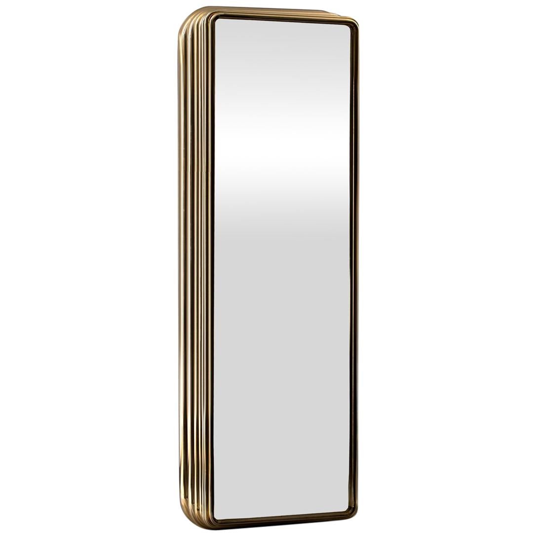 Brass Case Cabinet in Solid Walnut Root and Gold Plated Brass For Sale