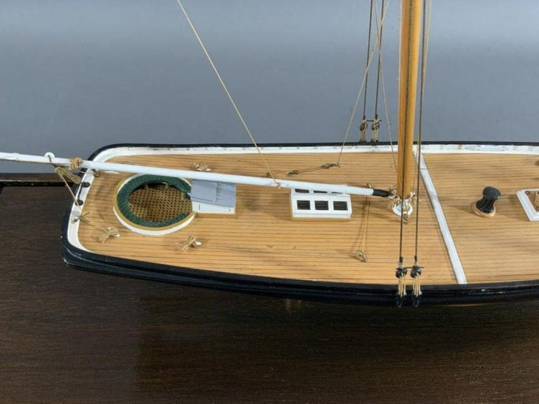 Wood Brass Case Ship Model 