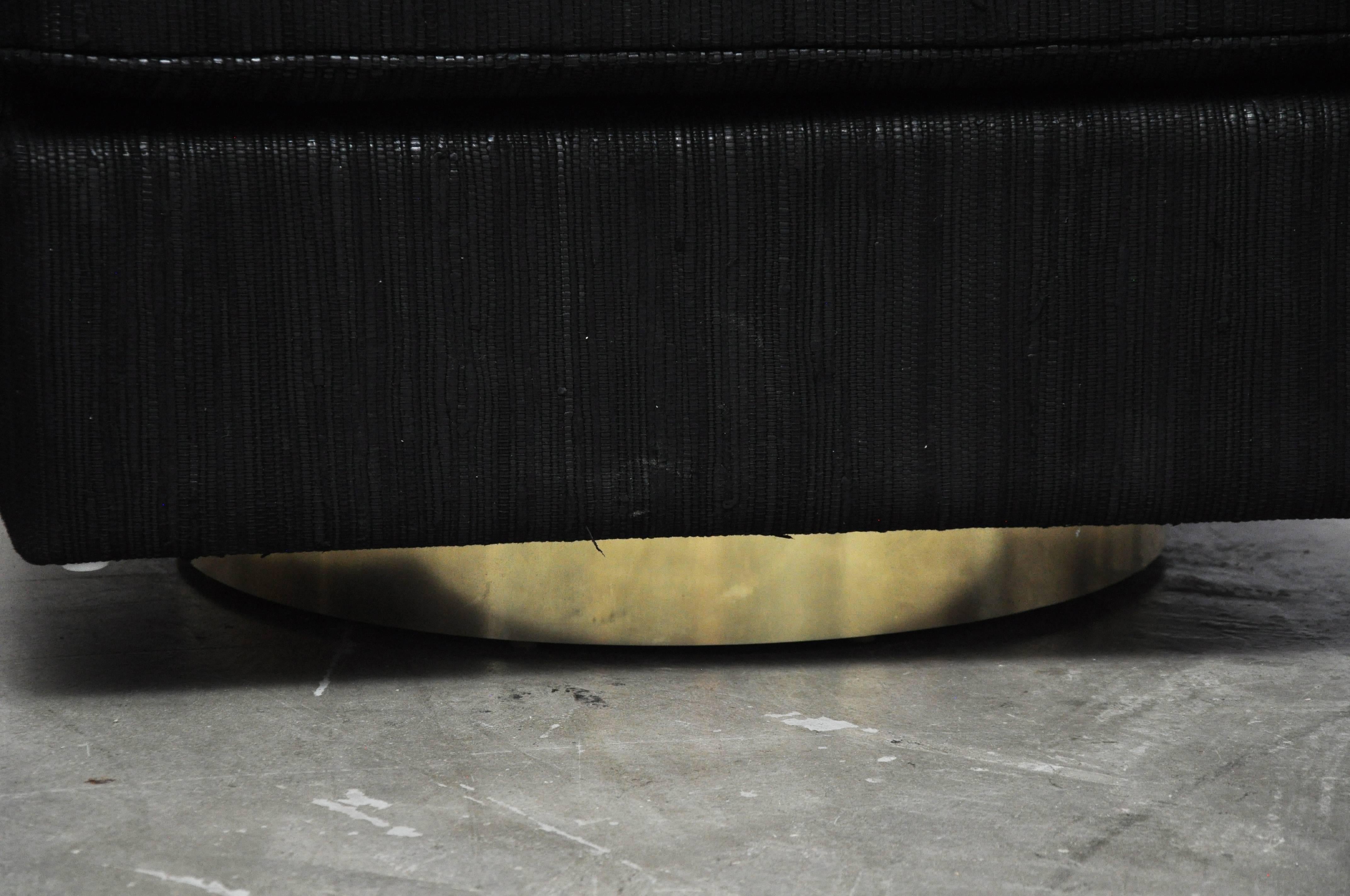 Mid-Century Modern Brass Case Swivel Chairs by Milo Baughman