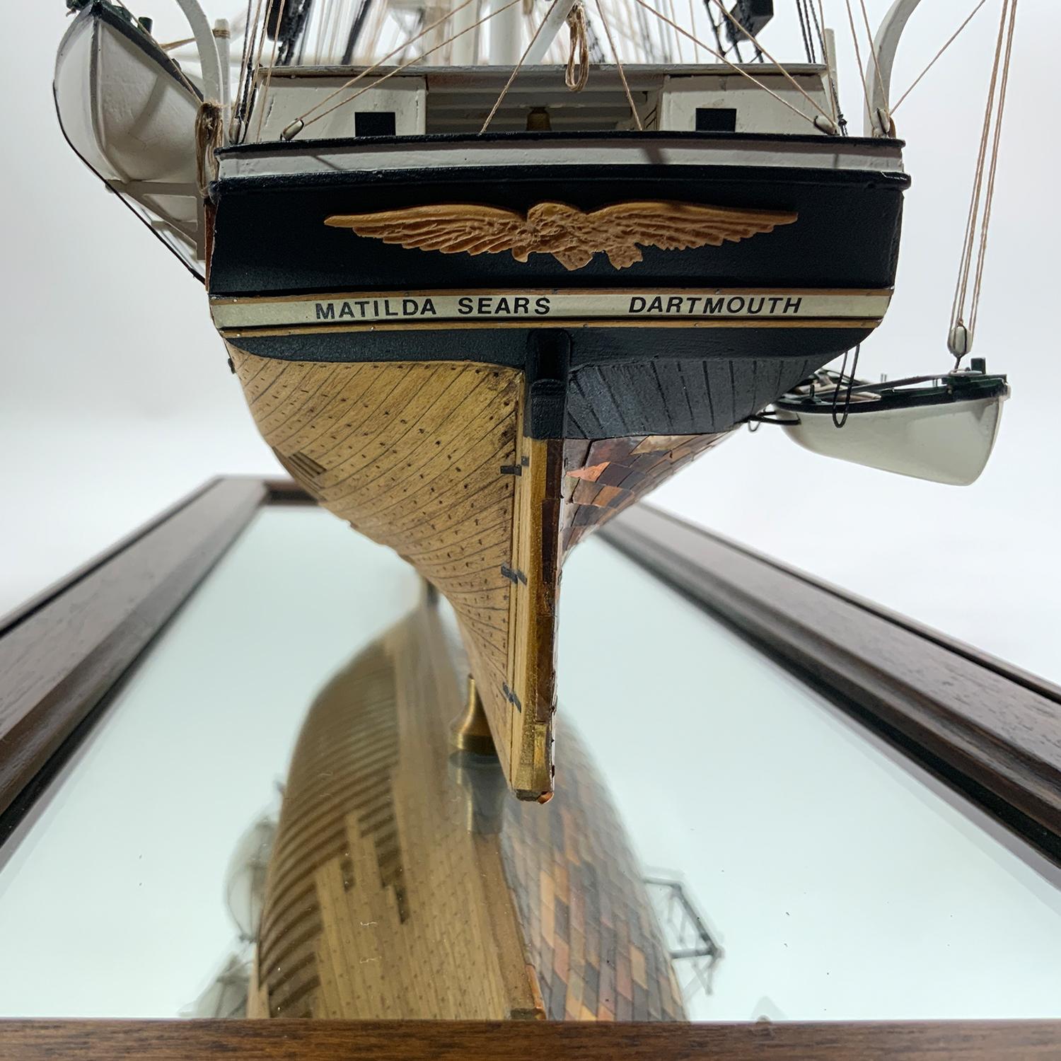 Brass Cased Ship Model of Whaleship Matilda, Sears of Dartmouth 2