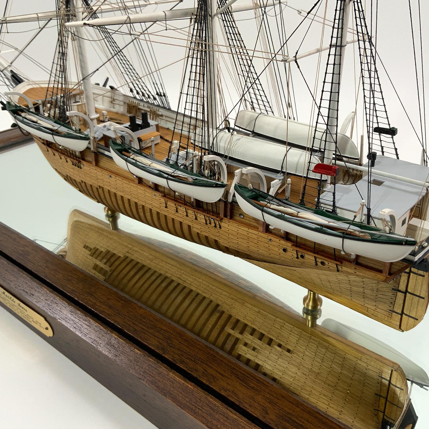 Brass Cased Ship Model of Whaleship Matilda, Sears of Dartmouth 3
