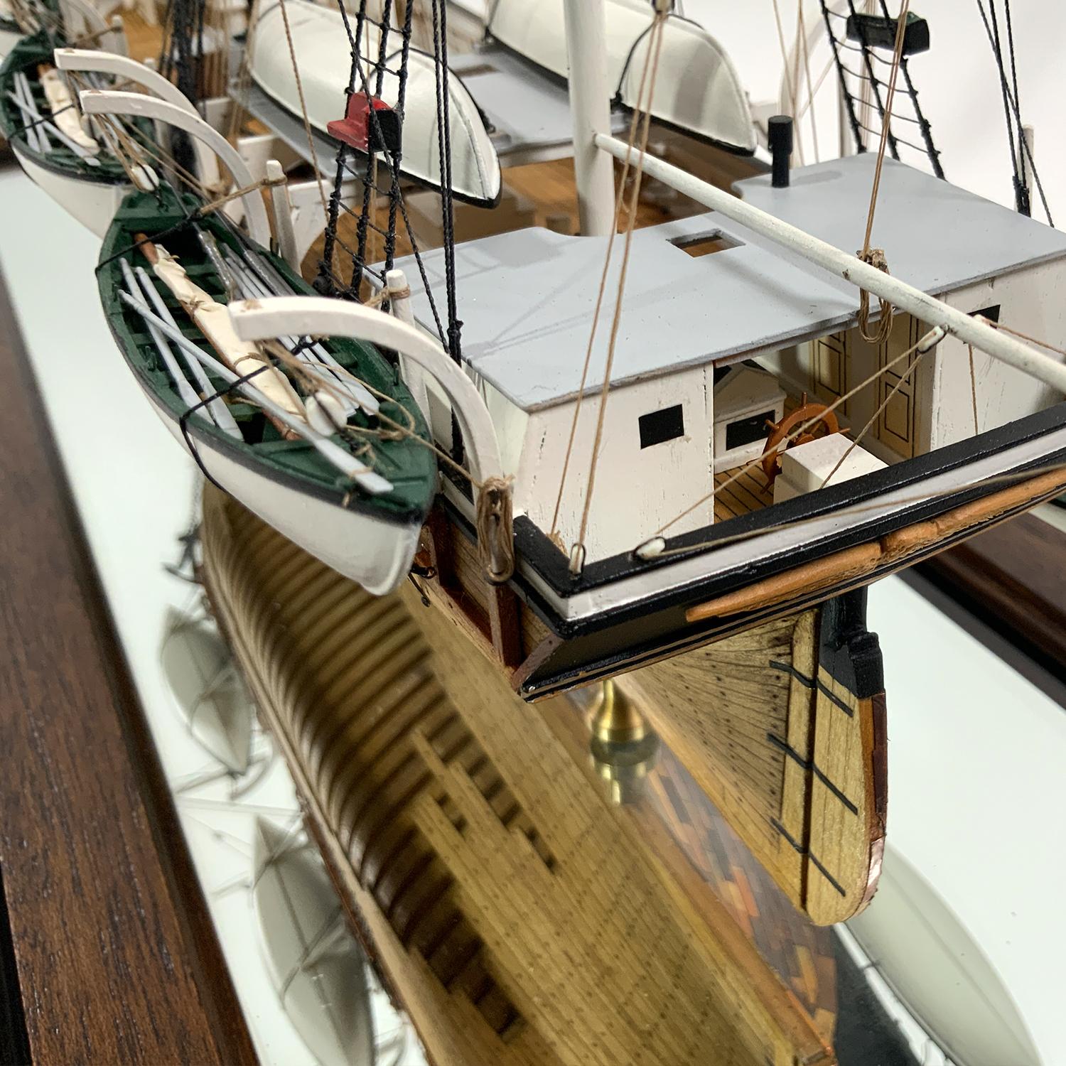 Brass Cased Ship Model of Whaleship Matilda, Sears of Dartmouth 4