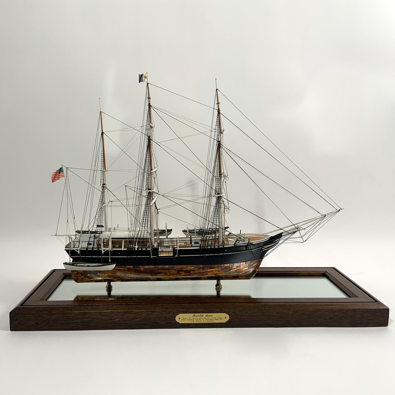 American Brass Cased Ship Model of Whaleship Matilda, Sears of Dartmouth
