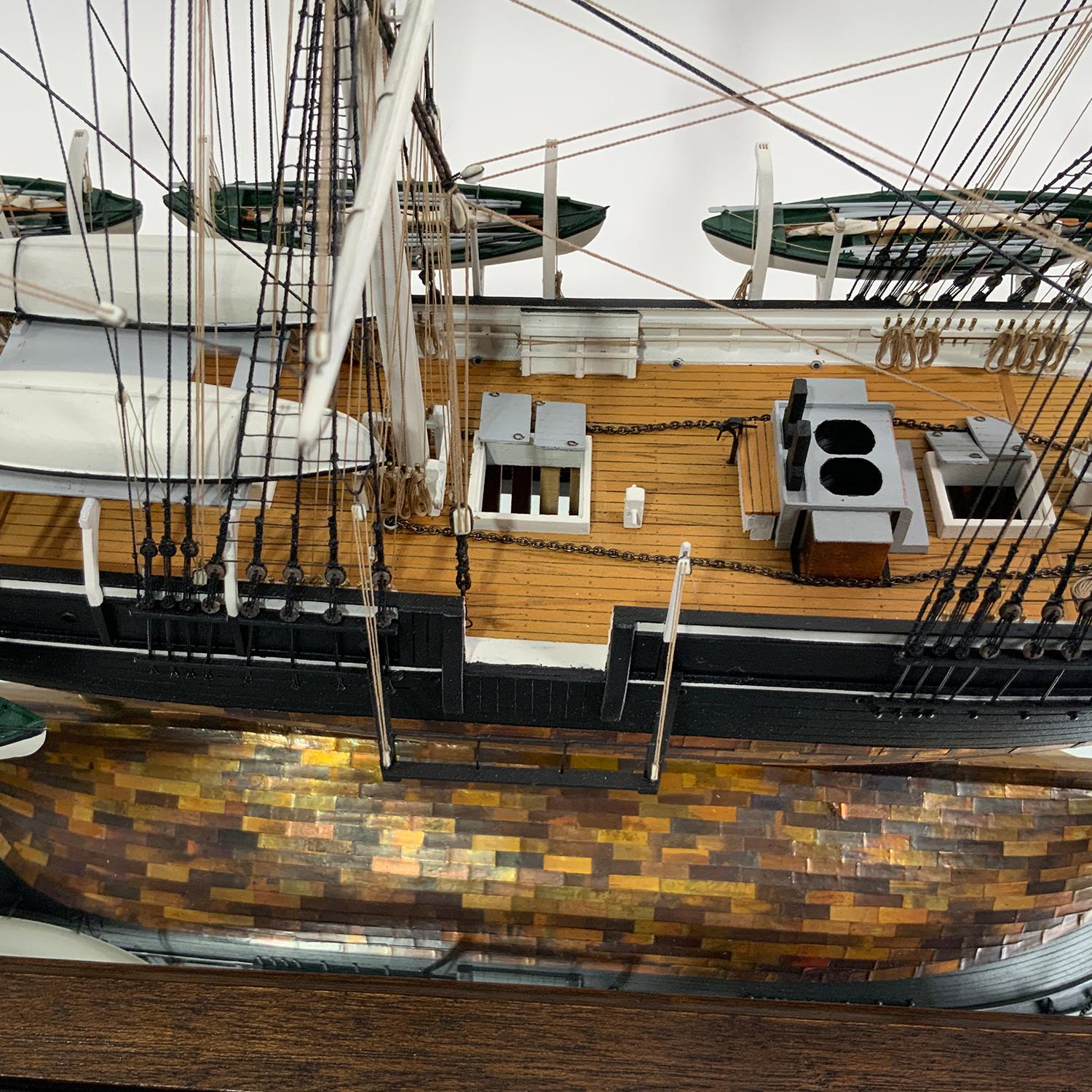 Late 20th Century Brass Cased Ship Model of Whaleship Matilda, Sears of Dartmouth