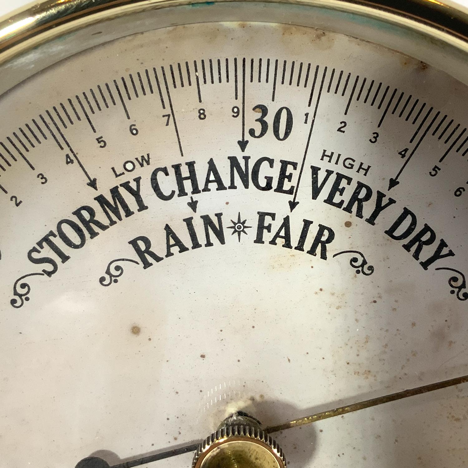 Early 20th Century Brass Cased Storm Change Barometer