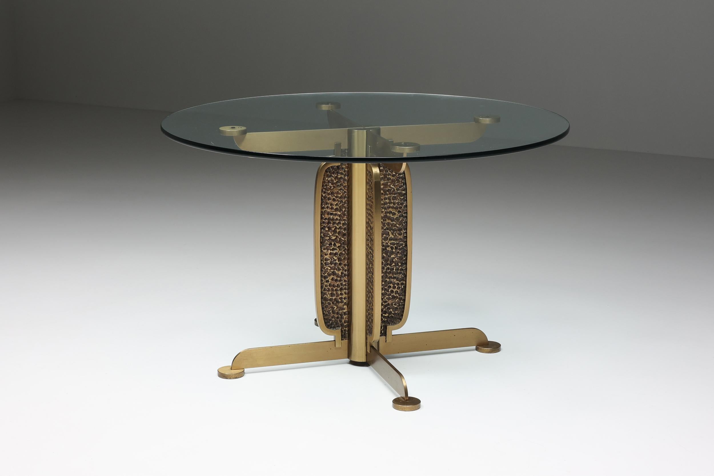 Post-Modern Brass Cast Dining Table by Luciano Frigerio, Italy, 1970s For Sale