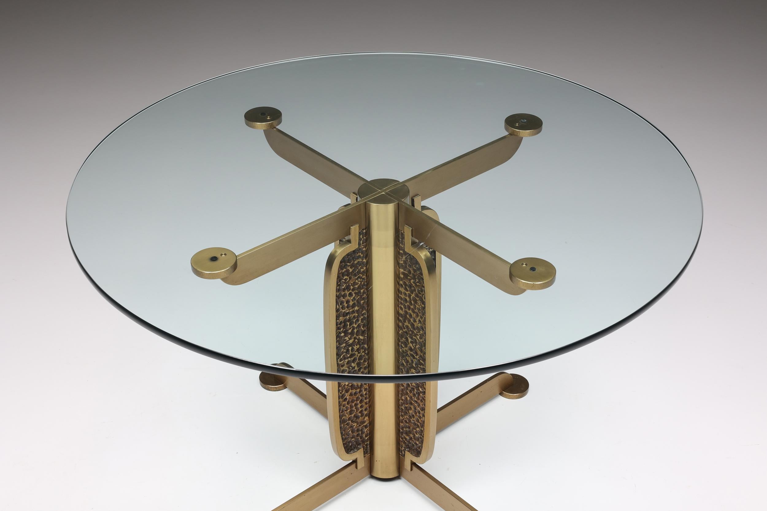 Late 20th Century Brass Cast Dining Table by Luciano Frigerio, Italy, 1970s For Sale