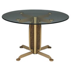 Mesa de comedor de fundición de latón de Luciano Frigerio, Italia, años 70
