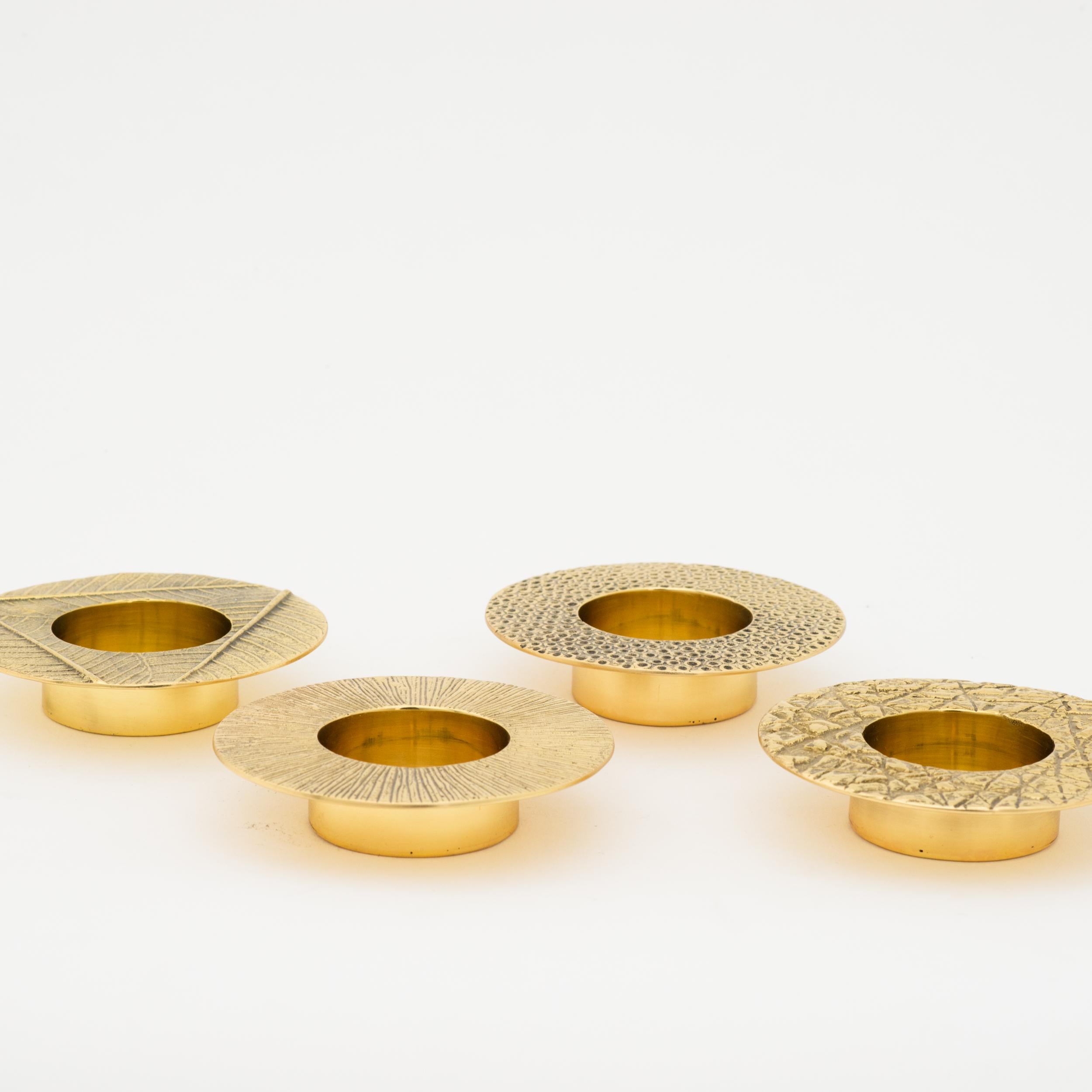 Polished Brass Cast Kutch Tea-light Candle-holder For Sale