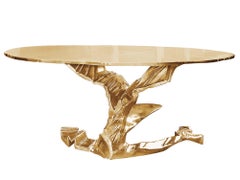 Brass Cast Sculpture Dining / Foyer Table, Phoenix