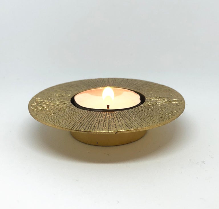 Brass Cast Sun Tealight Holder For Sale at 1stdibs