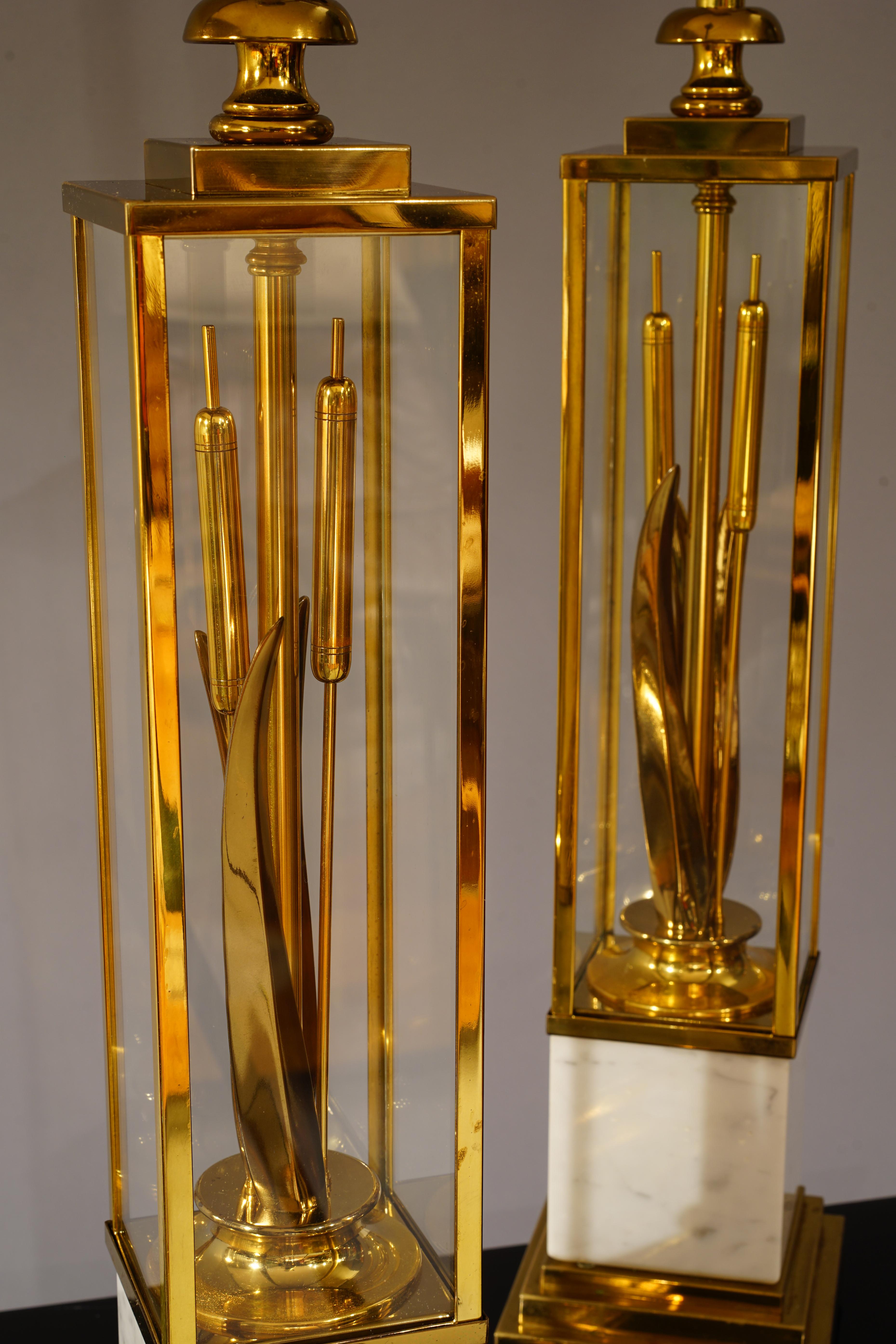 Brass Catttails Lamp For Sale 10
