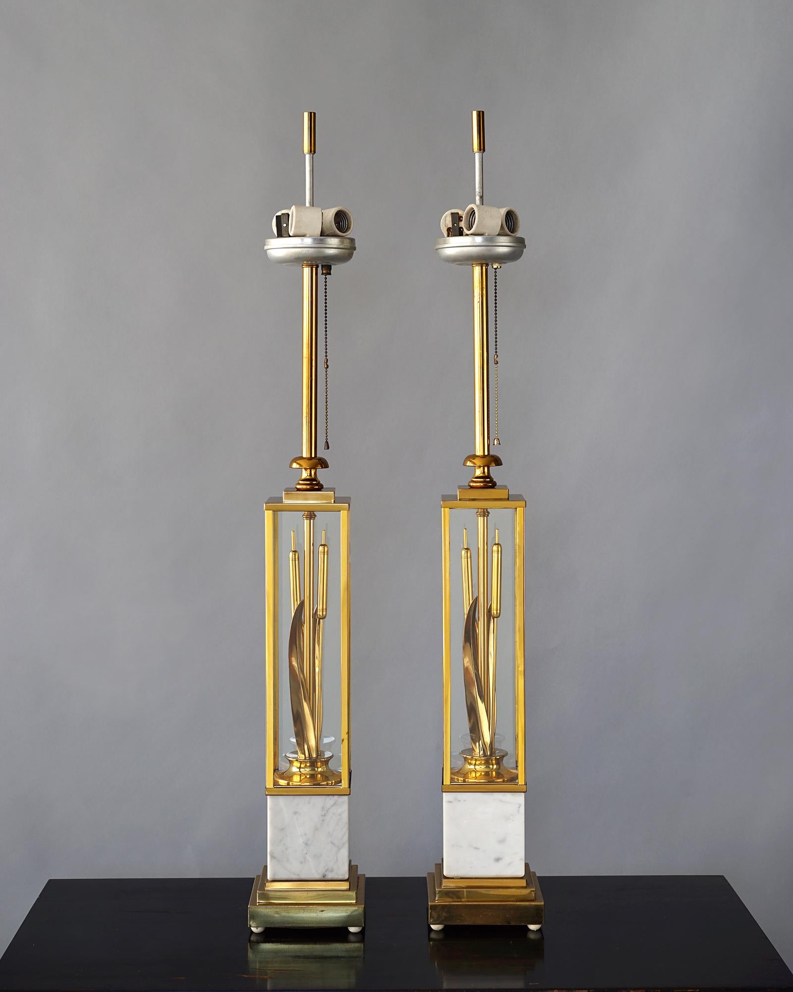 Brass Catttails Lamp For Sale 11