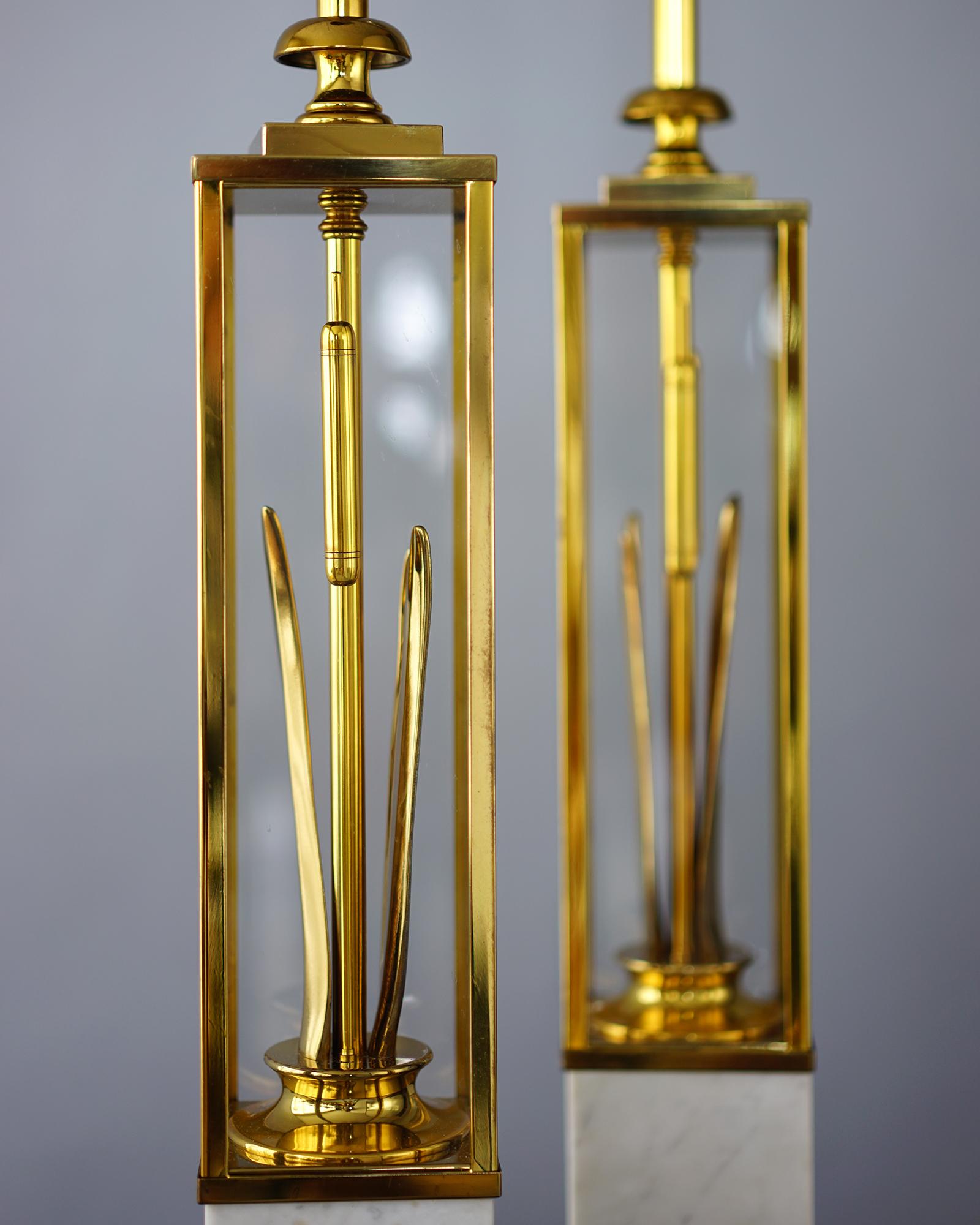 Brass Catttails Lamp For Sale 2