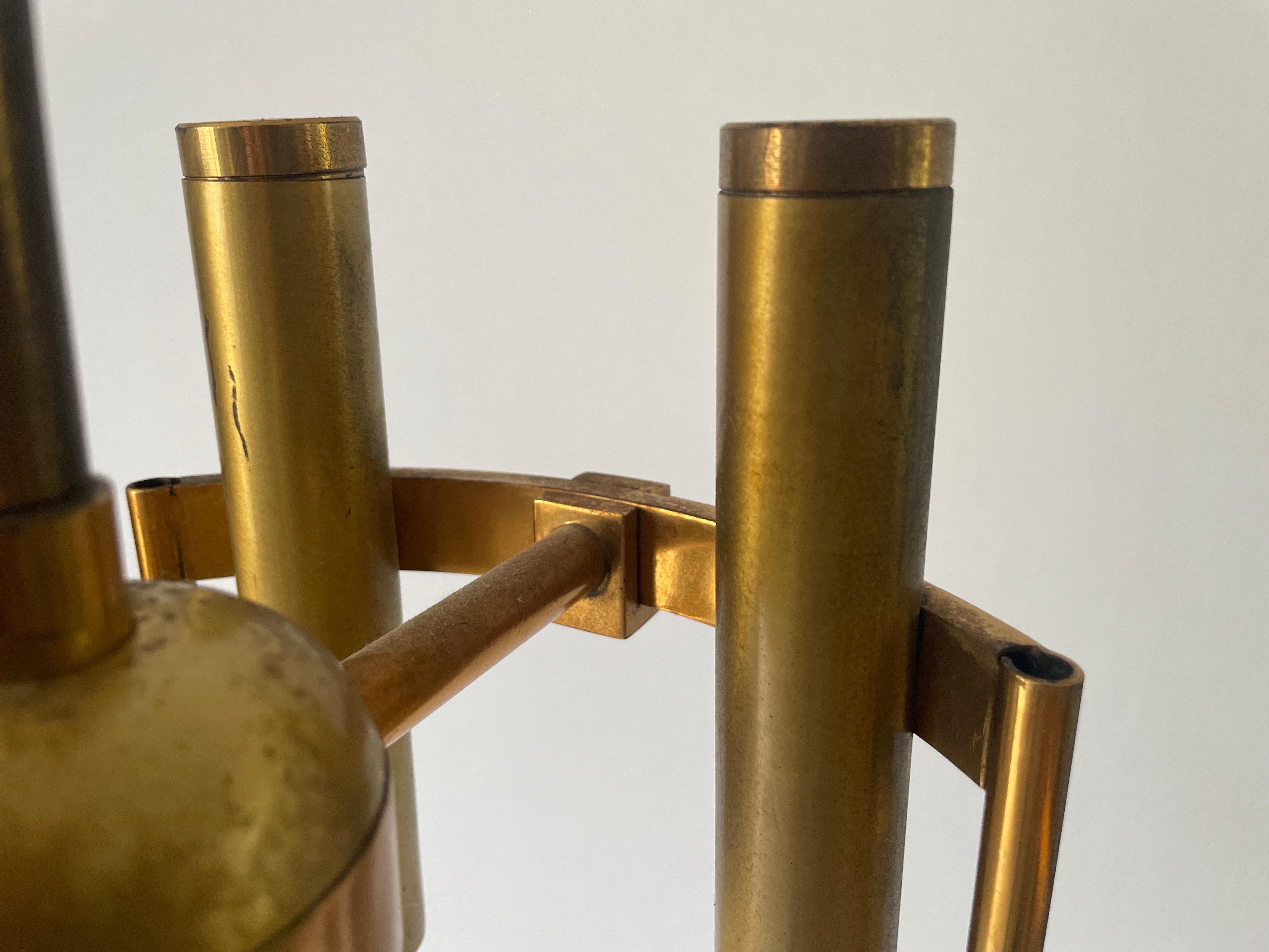 Lampada da soffitto in ottone di Gaetano Sciolari, anni '60, Italia in vendita 4