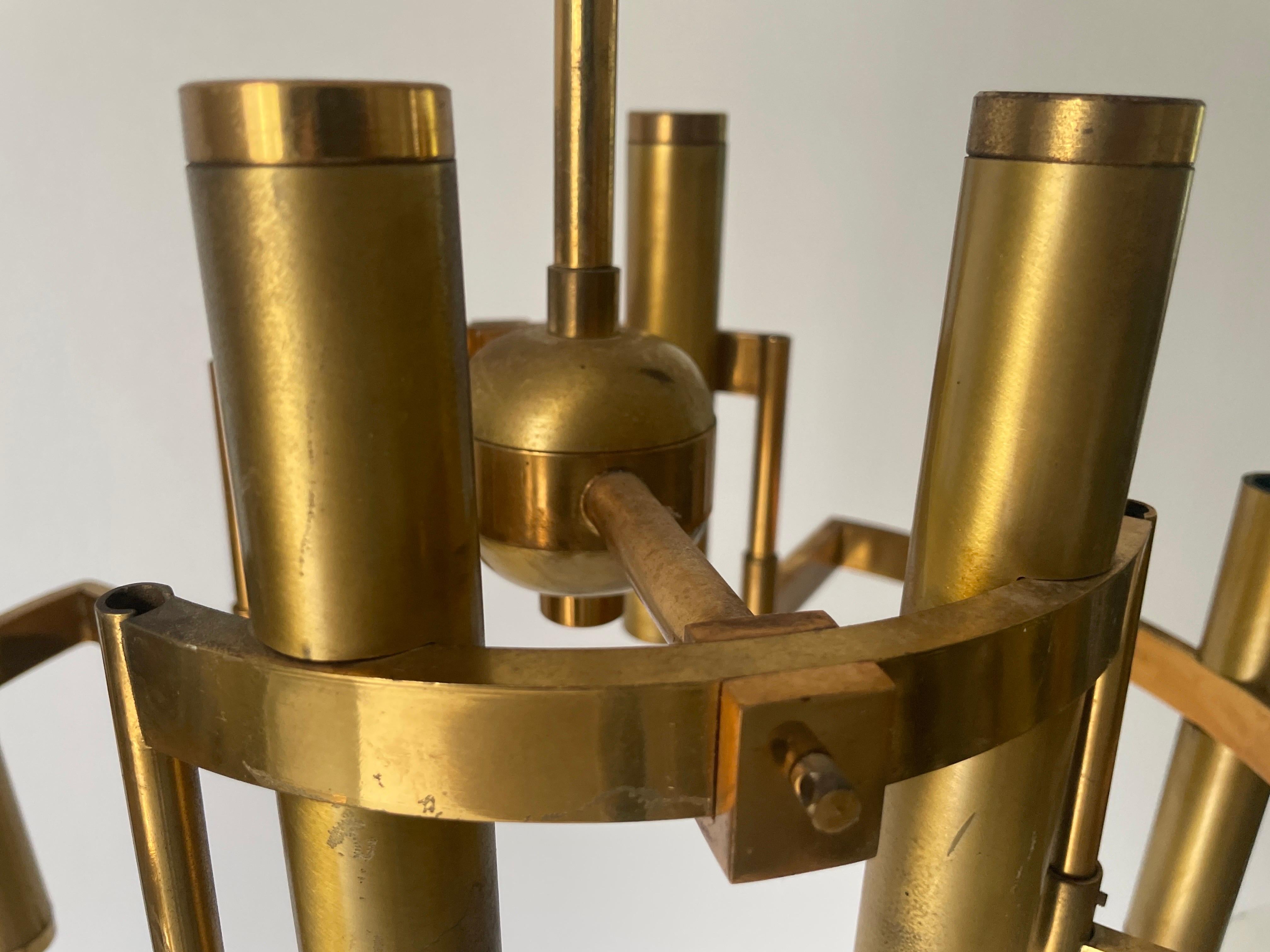 Lampada da soffitto in ottone di Gaetano Sciolari, anni '60, Italia in vendita 5