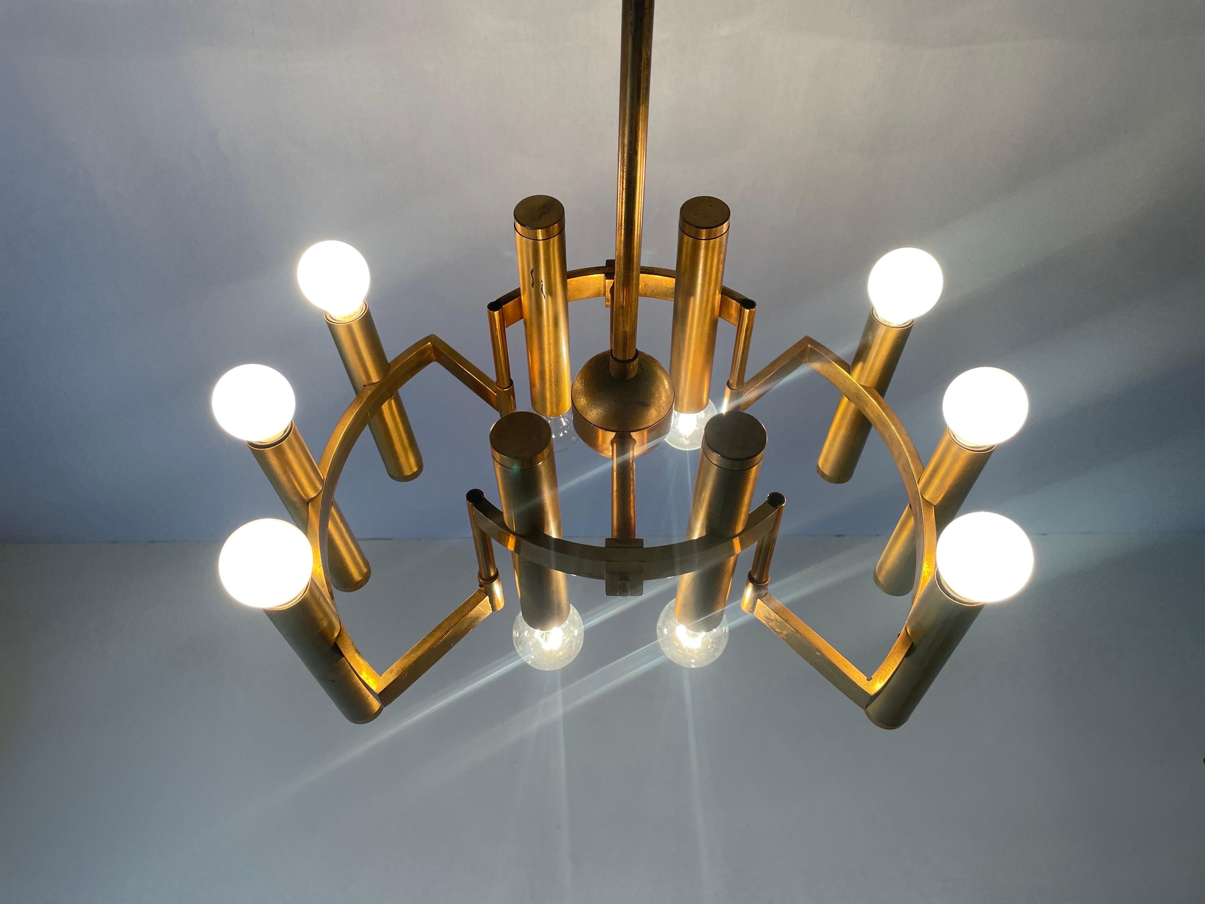 Lampada da soffitto in ottone di Gaetano Sciolari, anni '60, Italia in vendita 8
