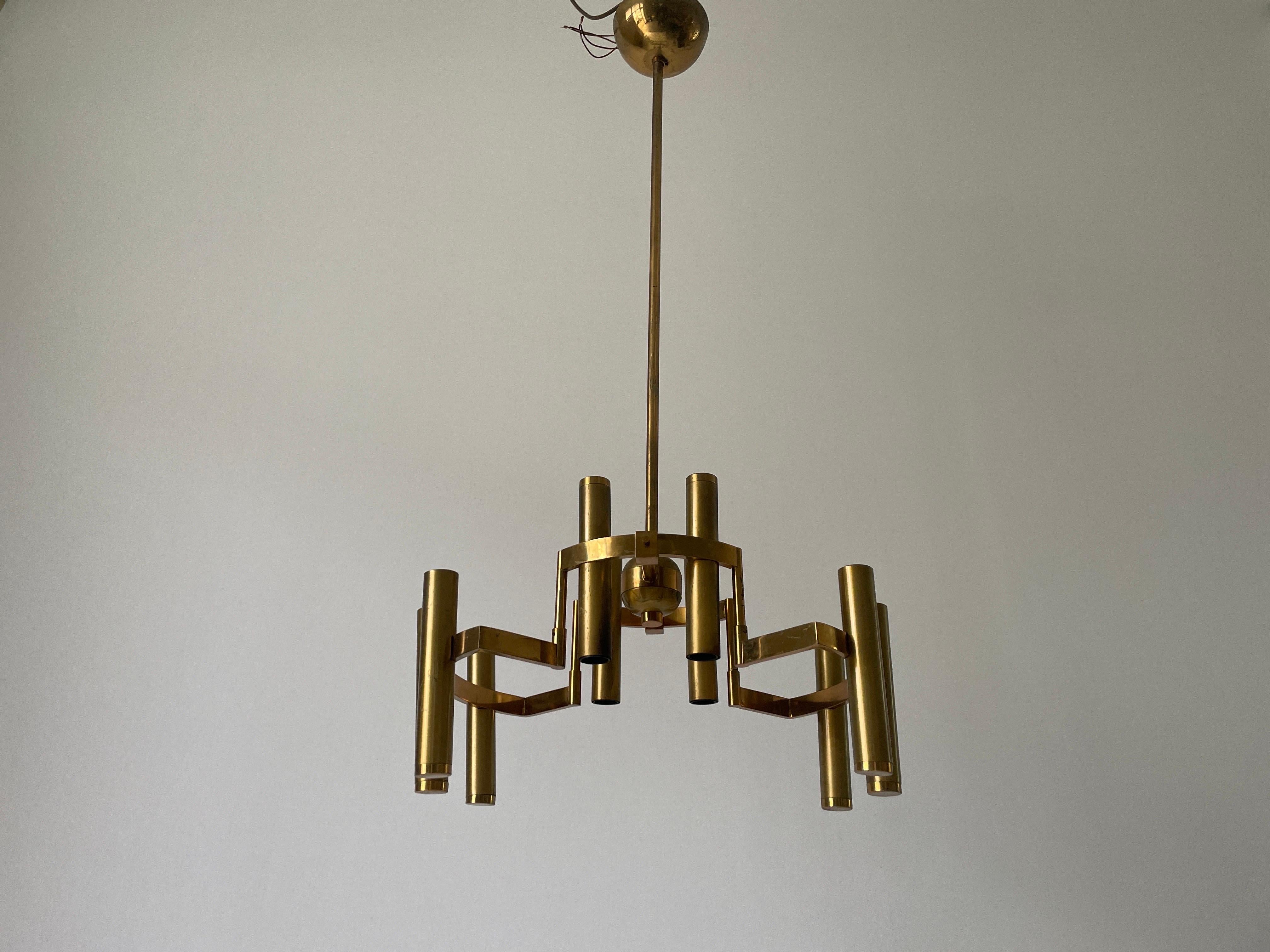 Lampada da soffitto in ottone di Gaetano Sciolari, anni '60, Italia In condizioni ottime in vendita a Hagenbach, DE