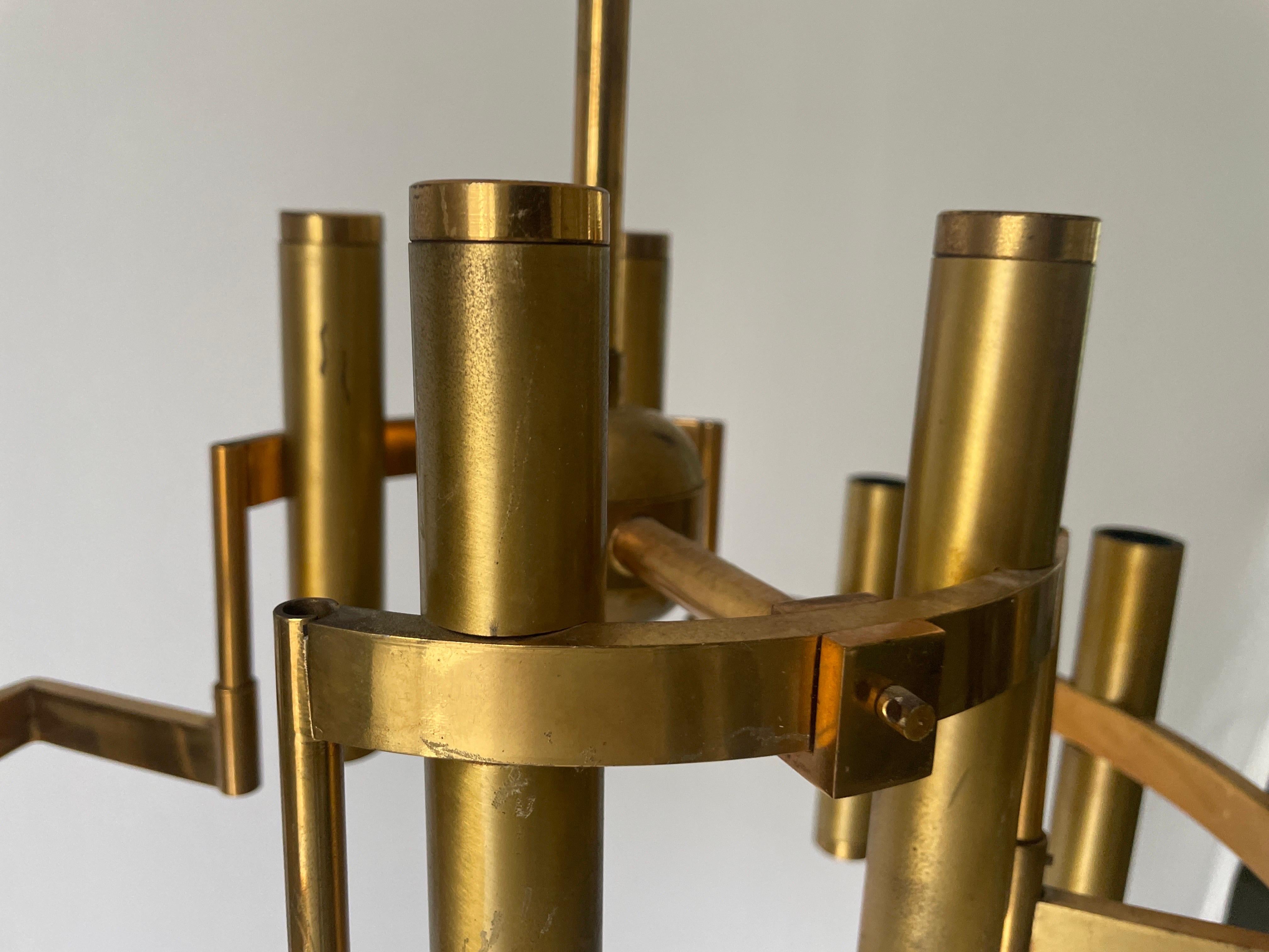 Lampada da soffitto in ottone di Gaetano Sciolari, anni '60, Italia in vendita 2