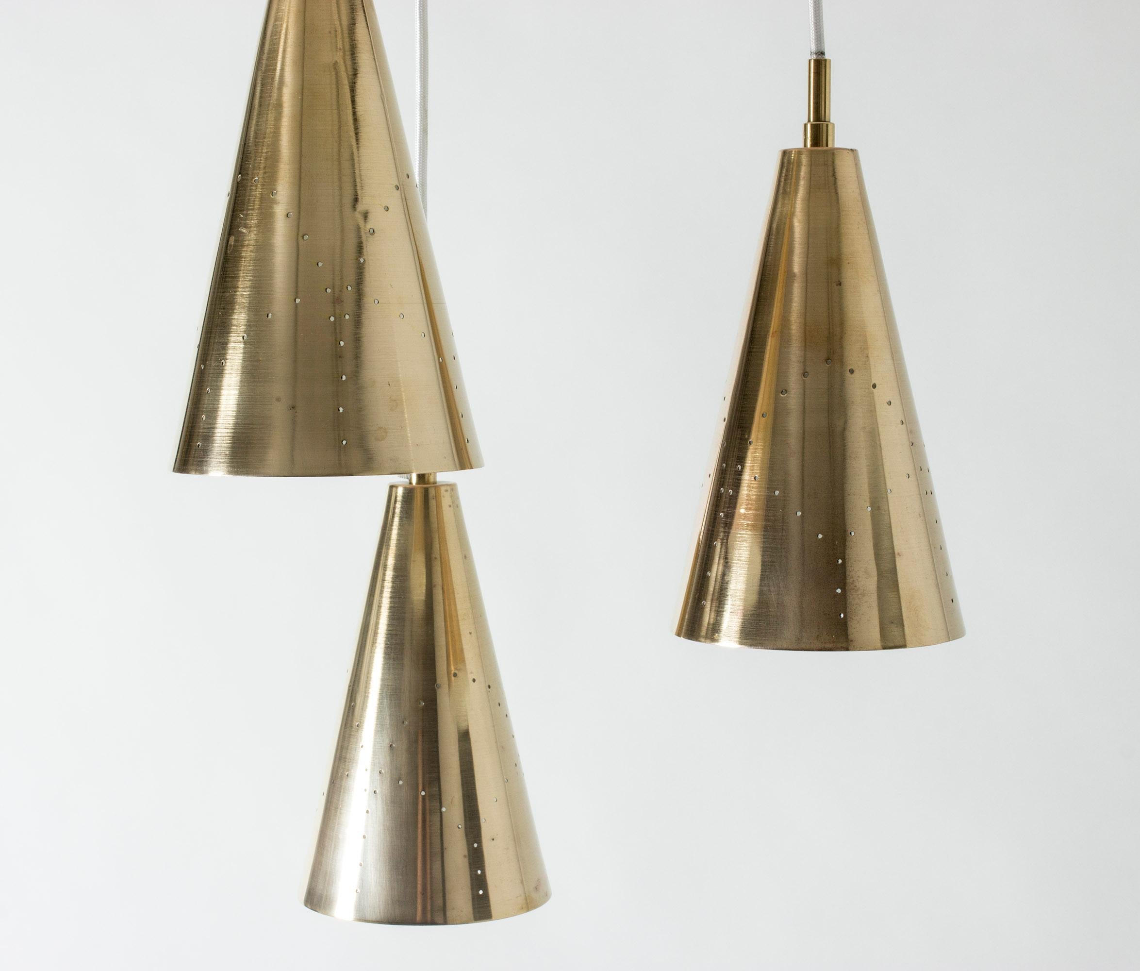 Rare Brass Ceiling Lamp by Hans-Agne Jakobson, Sweden, 1950s In Good Condition For Sale In Stockholm, SE