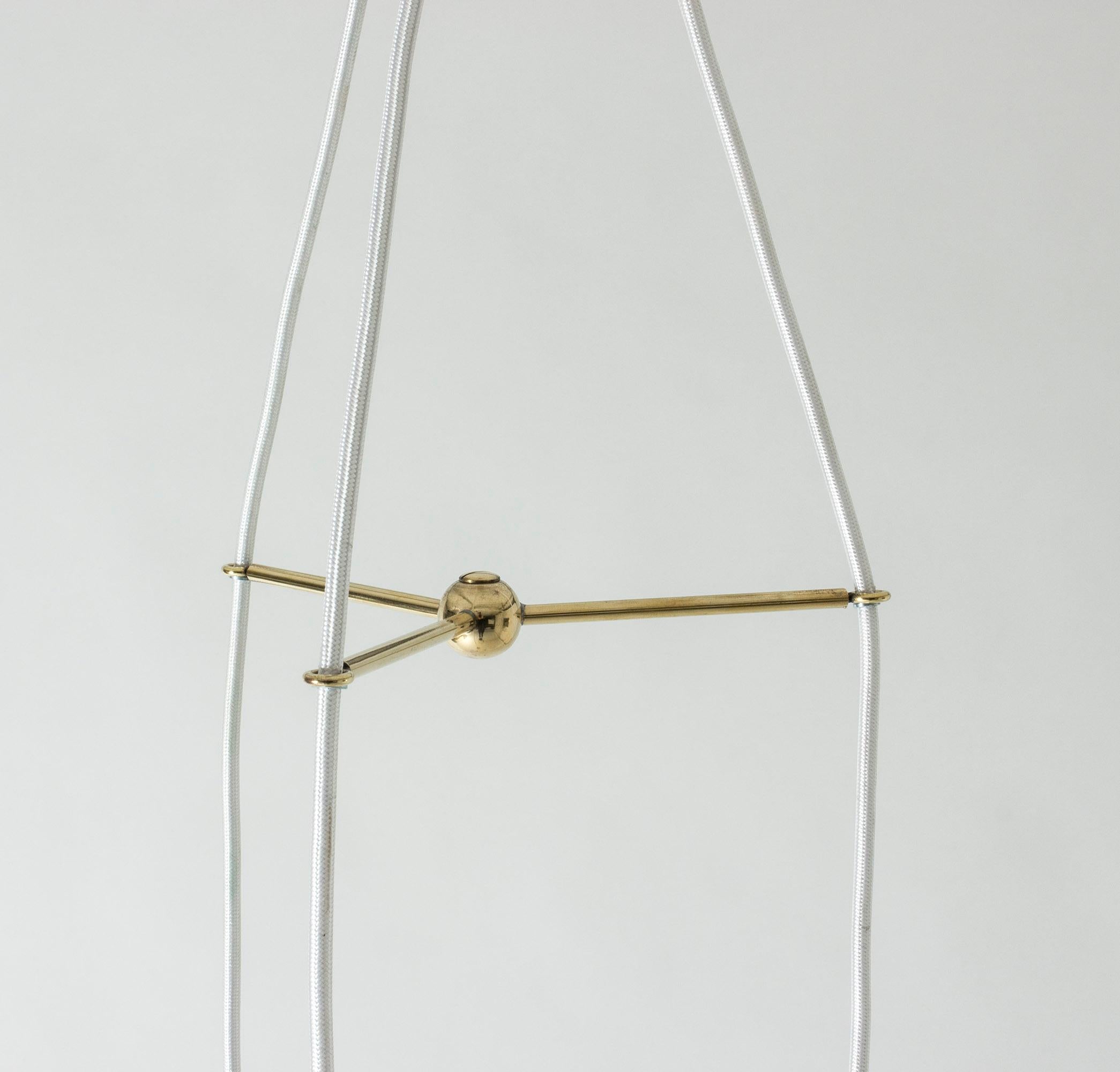 Rare Brass Ceiling Lamp by Hans-Agne Jakobson, Sweden, 1950s For Sale 1