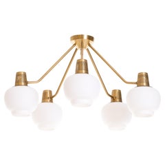 Lampade da soffitto in ottone Hans Bergström, Svezia, anni '50