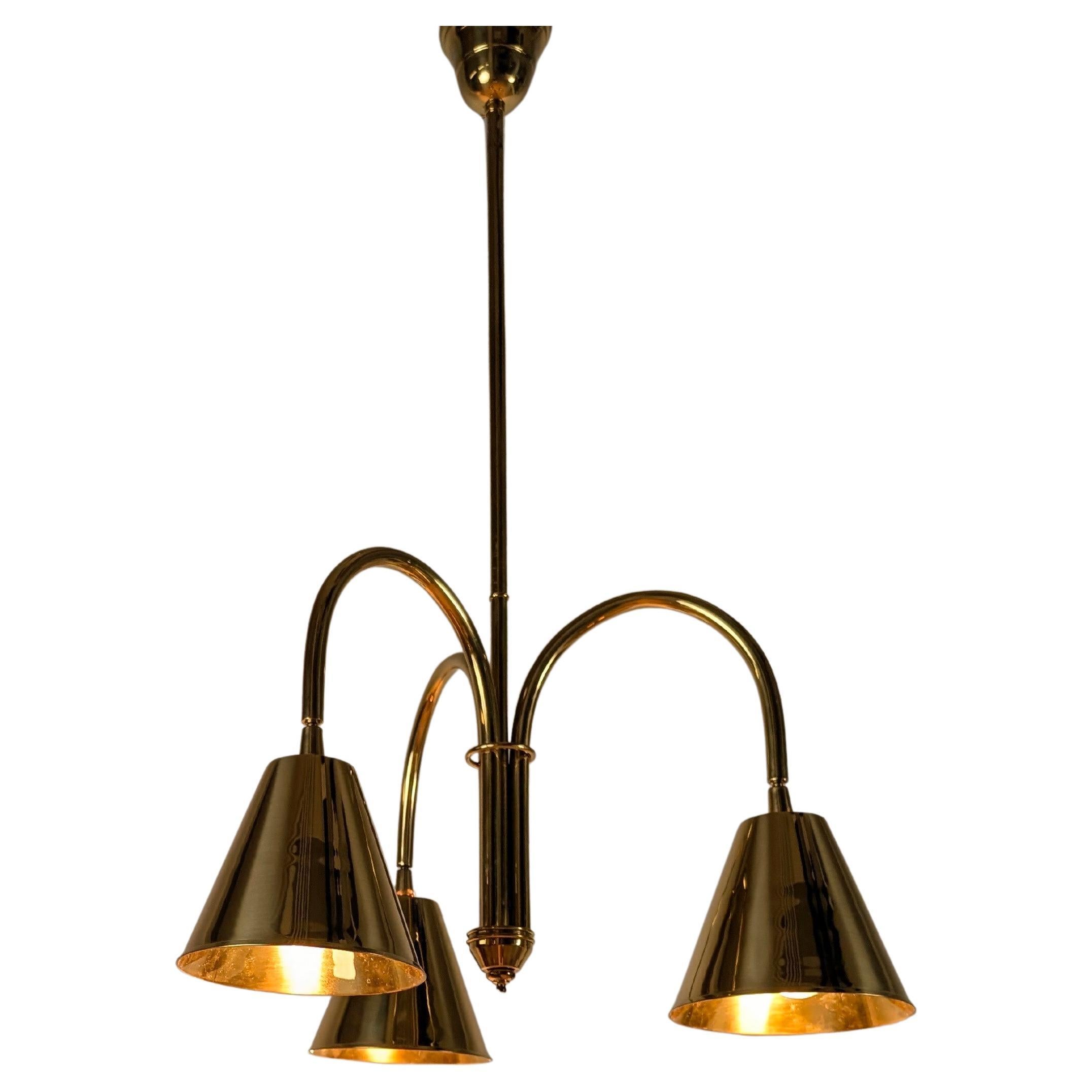 Brass Ceiling Lamp by Valenti, 1970s
