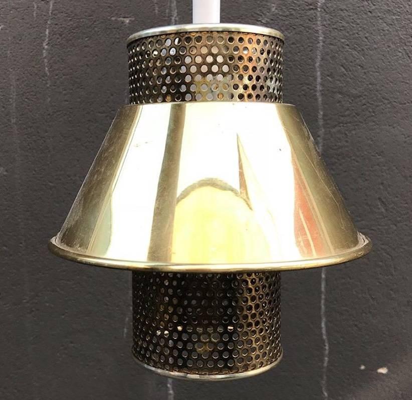 Rare small ceiling lamp in brass designed by Hans Agne Jakobsson in 1950.