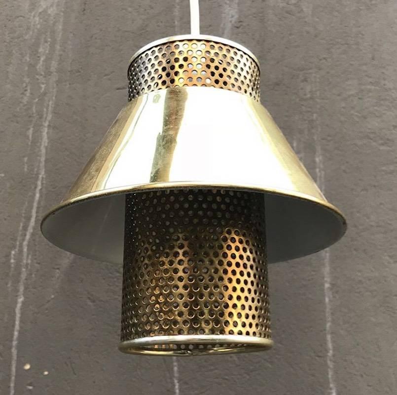 Scandinavian Modern Brass Ceiling Lamp Hans Agne Jakobsson, T766, 1950