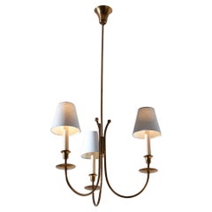 Retro Brass Ceiling Lamp in the manner of Jean Royere