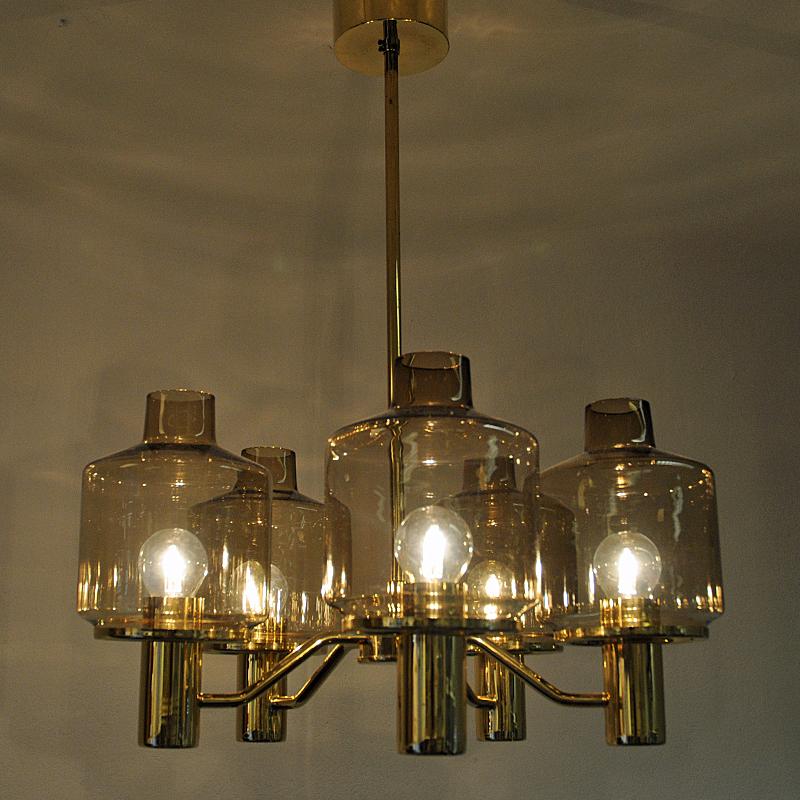 Mid-20th Century Brass Ceiling Lamp Mod T507 by Hans Agne Jakobsson, Sweden 1960s