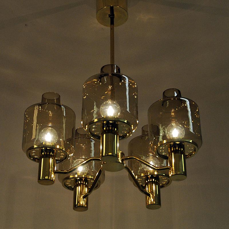 Brass Ceiling Lamp Mod T507 by Hans Agne Jakobsson, Sweden 1960s 1