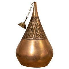 Brass Ceiling Lamp with Openwork Decoration