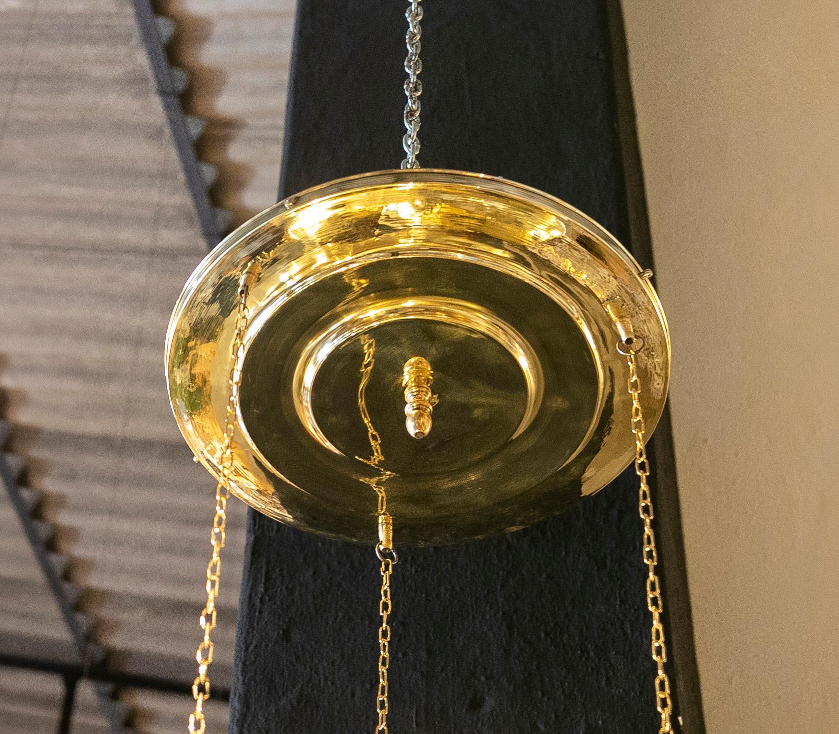  Brass Ceiling Lamp with Three Heights For Sale 10